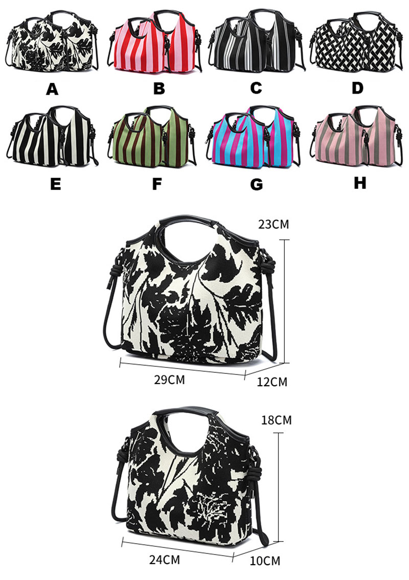 New Arrivel Flower Flyknit Women Tote Bag with Long Shoulder Strap