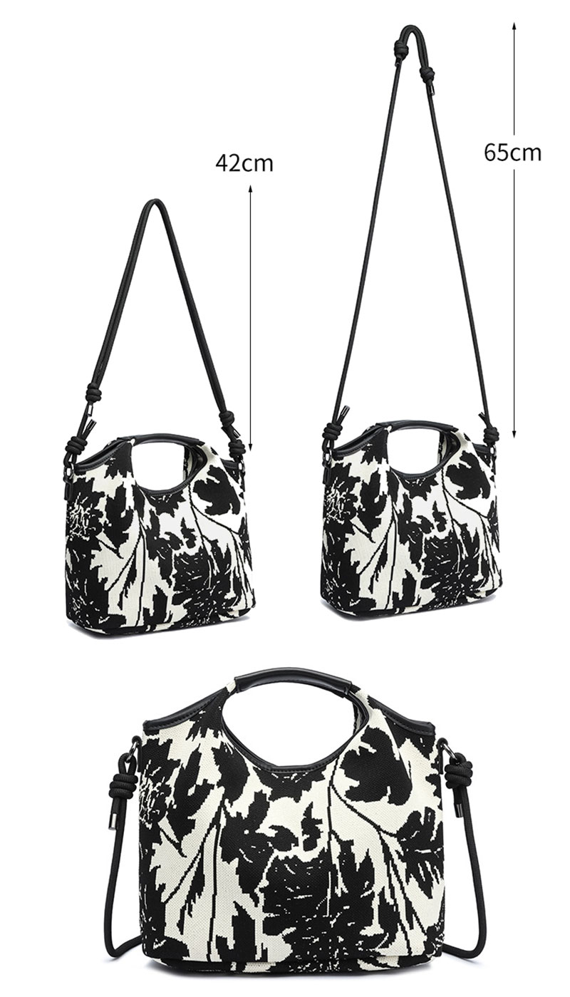 New Arrivel Flower Flyknit Women Tote Bag with Long Shoulder Strap