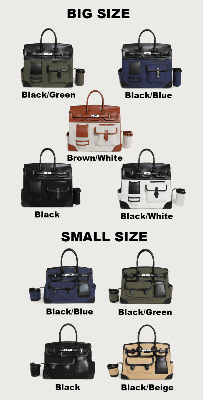 Stylish Designer Berkin PU Leather Canvas Tote Bag for Women