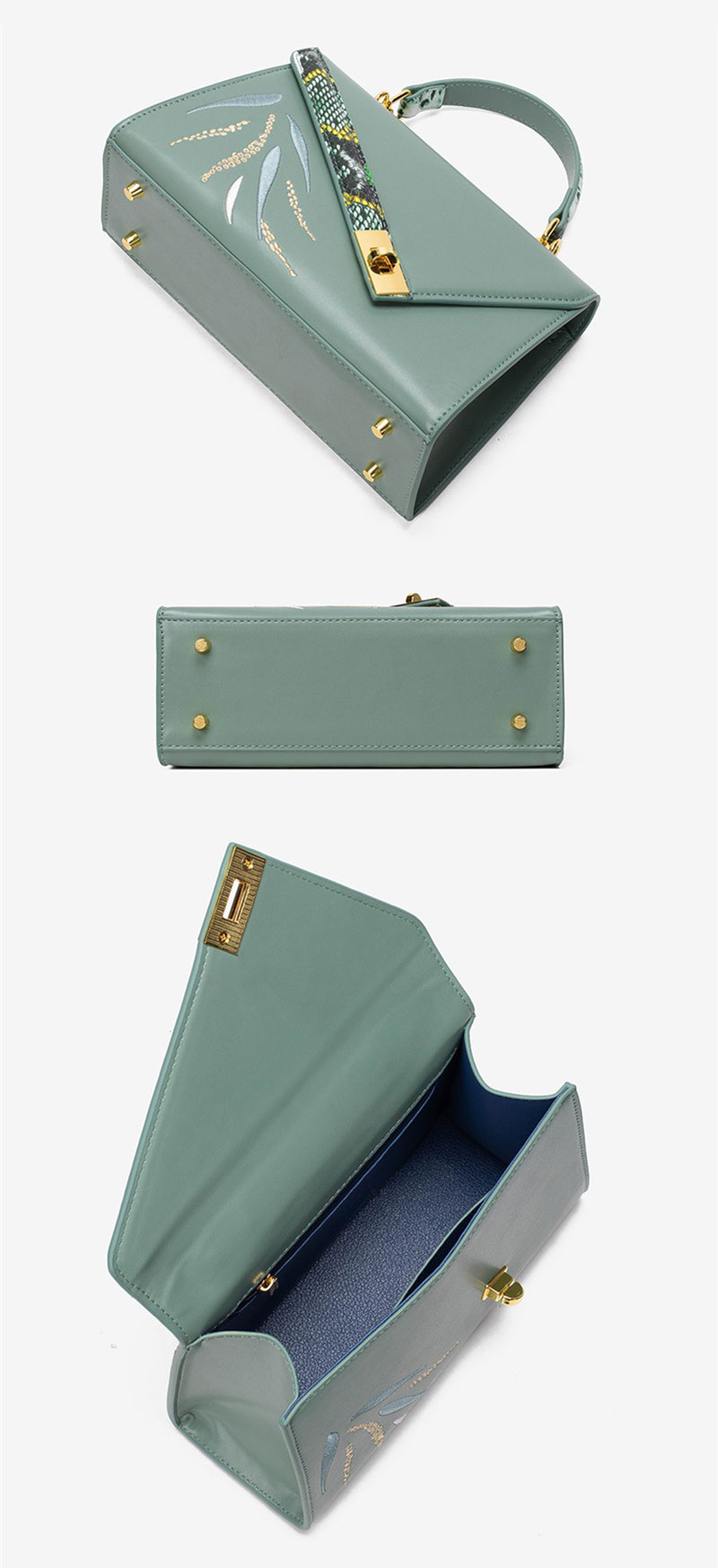 Custom Design Embroidery PU Leather Crossbody Shoulder Bag for Women