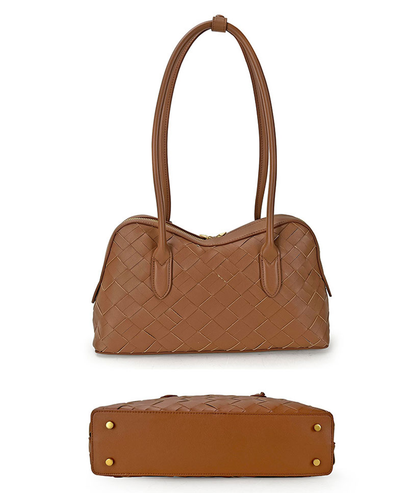 Luxury Designer Woven Leather Shoulder Bag Women Purse