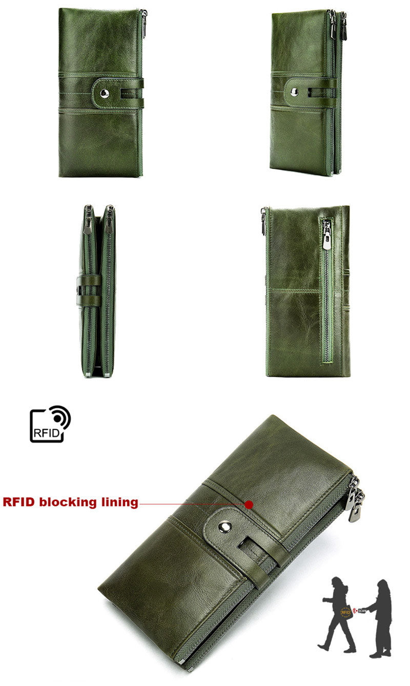 Premium Leather Multifunction Clutch RFID Credit Card Wallet for Women