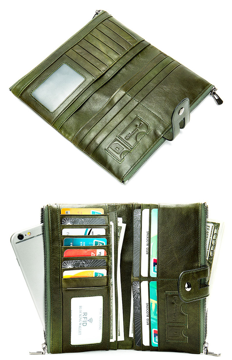 Premium Leather Multifunction Clutch RFID Credit Card Wallet for Women