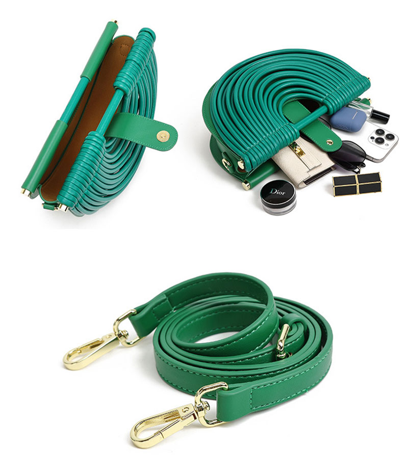 Elegant PU Leather Shoulder Bag with Luxury Noodle Design for Women