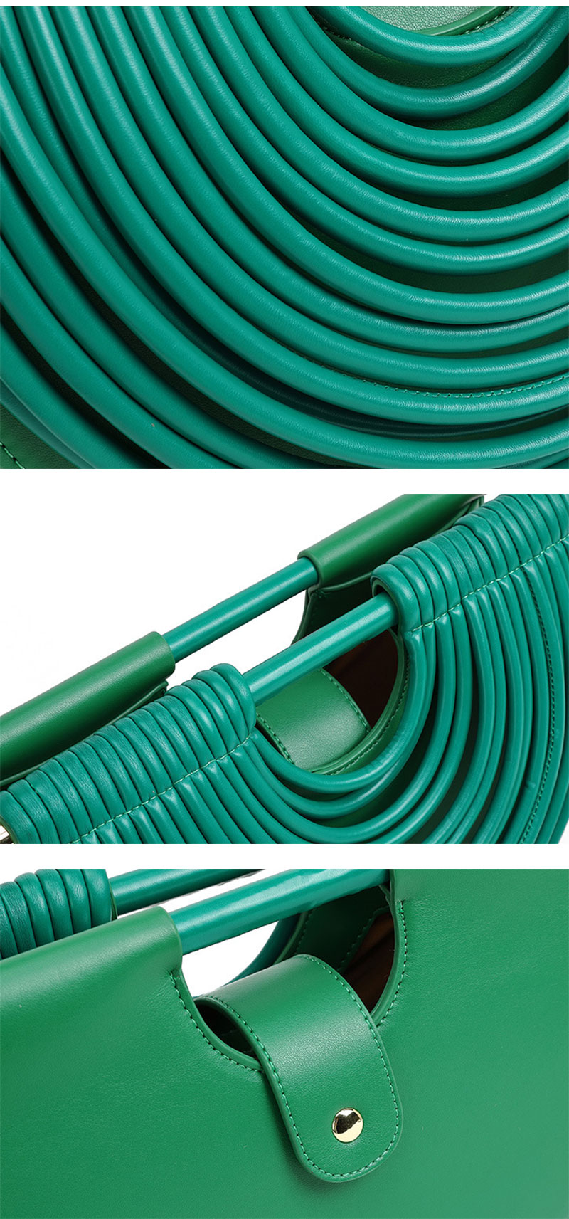 Elegant PU Leather Shoulder Bag with Luxury Noodle Design for Women