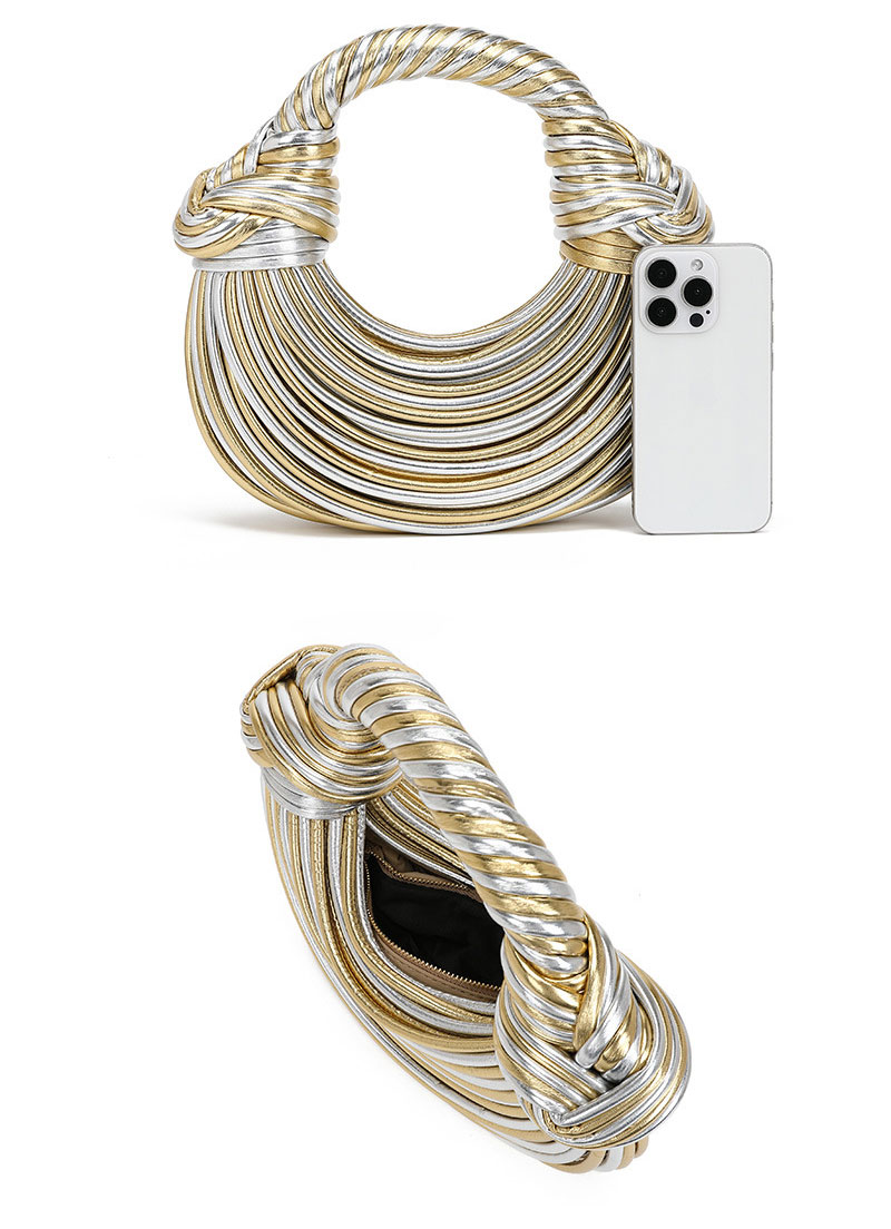 Elegant Customizable Gold PU Handbag for Trendy Women