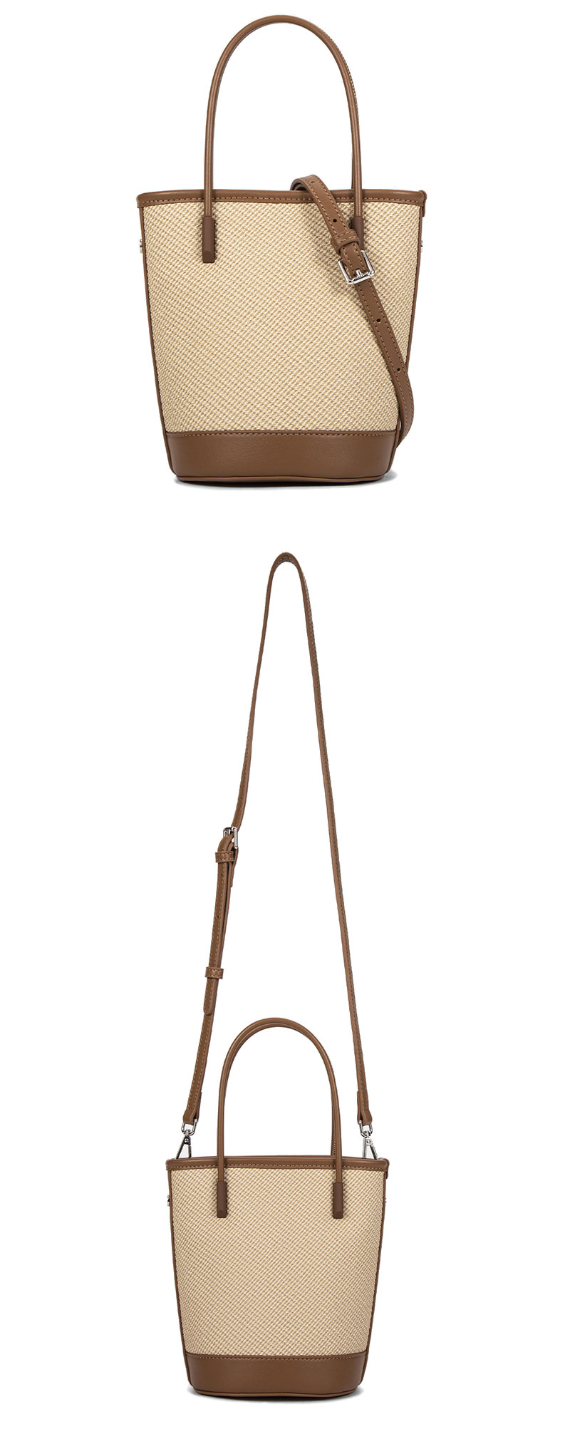 Wholesale Good Quality Leather Bucket Tote Bag for Women with Shoulder Strap