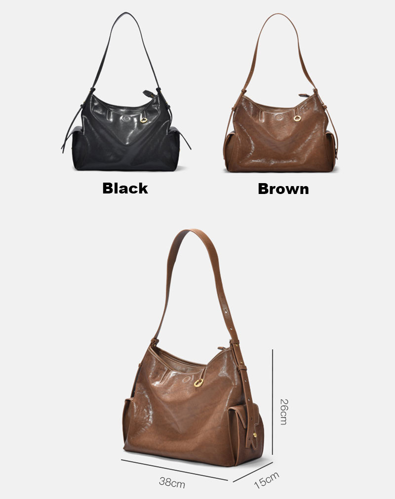 Guangzhou Premium Brown Leather Shoulder Bag Women Handbags