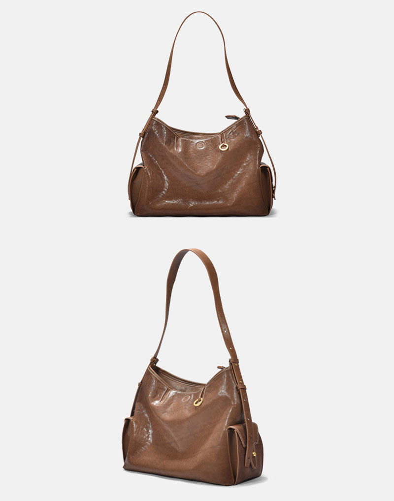 Guangzhou Premium Brown Leather Shoulder Bag Women Handbags