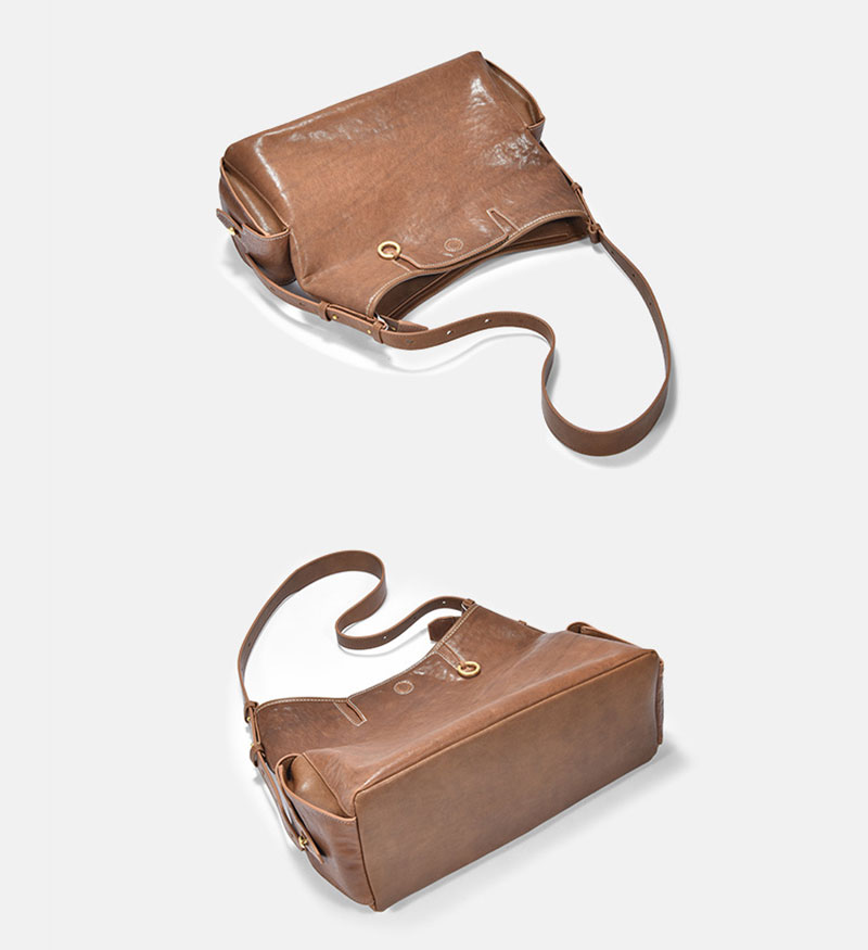 Guangzhou Premium Brown Leather Shoulder Bag Women Handbags