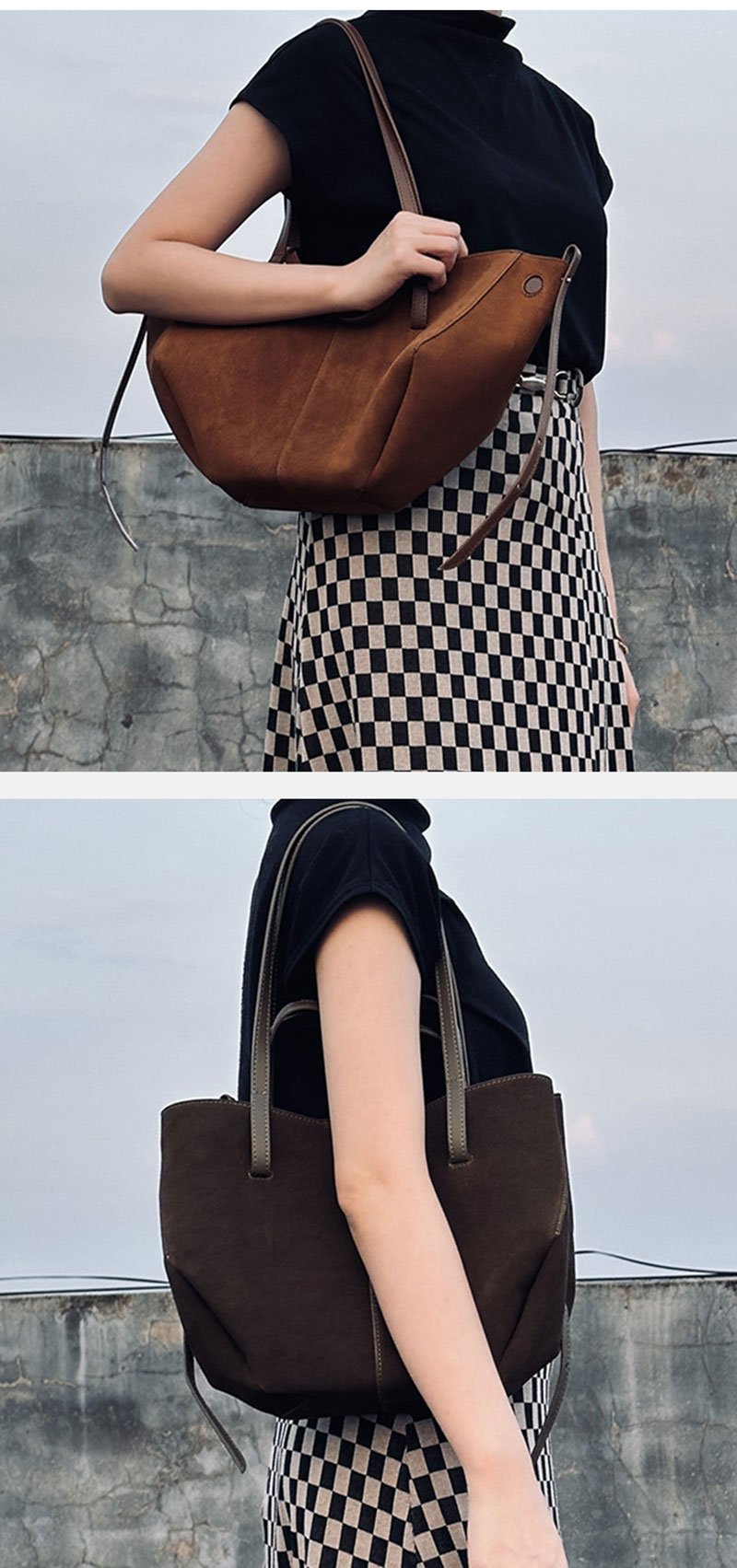 Stylish Premium Olive Suede Leather Handbags Women Tote Bag