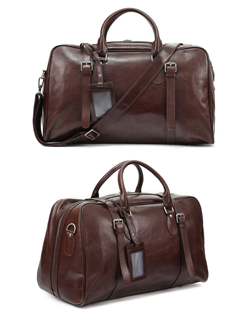 Custom Design Premium Genuine Leather Travel Bag for Weekend