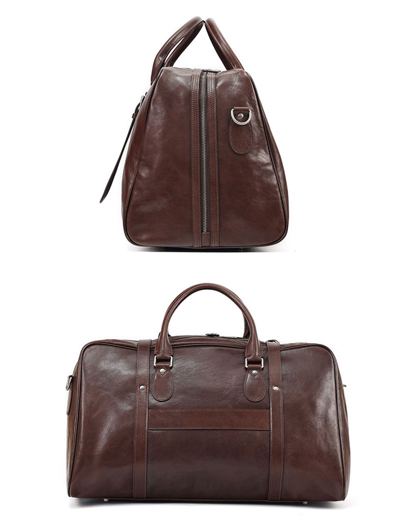Custom Design Premium Genuine Leather Travel Bag for Weekend