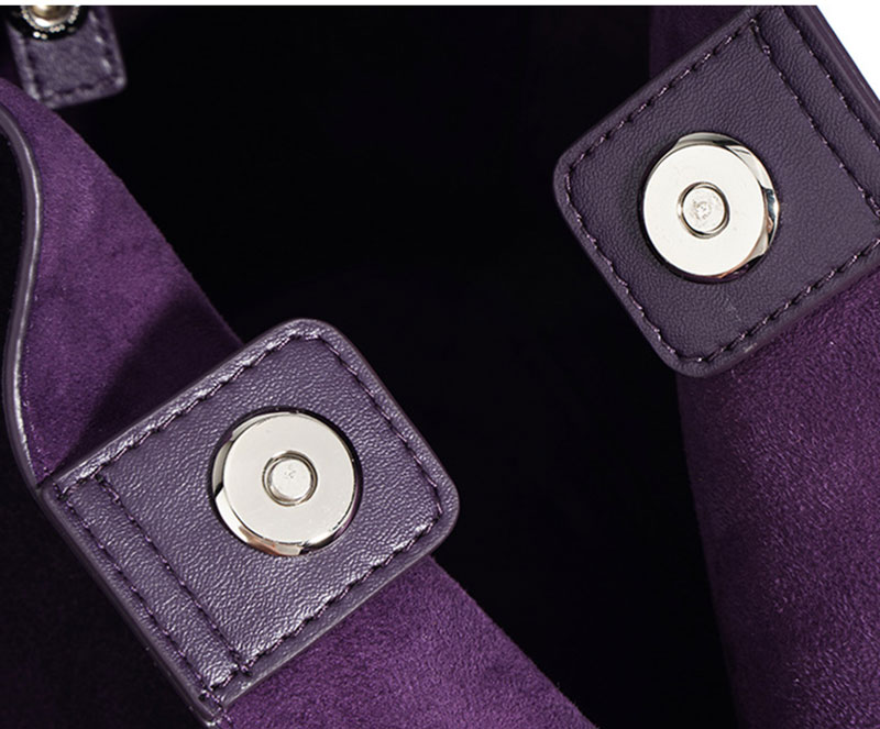 Wholesale Purple Suede Leather Crossbody Tote Bag for Women