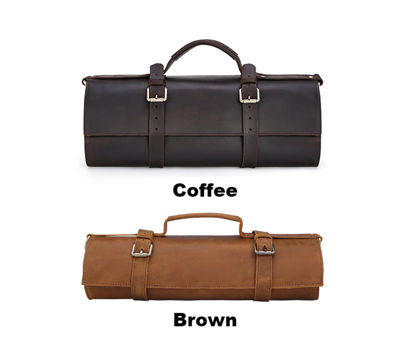 Customizable Premium Brown Leather Tool Bag with Strap