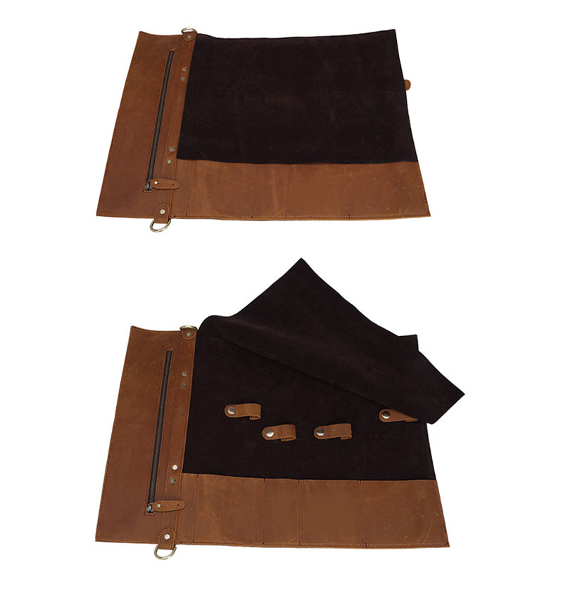 Customizable Premium Brown Leather Tool Bag with Strap