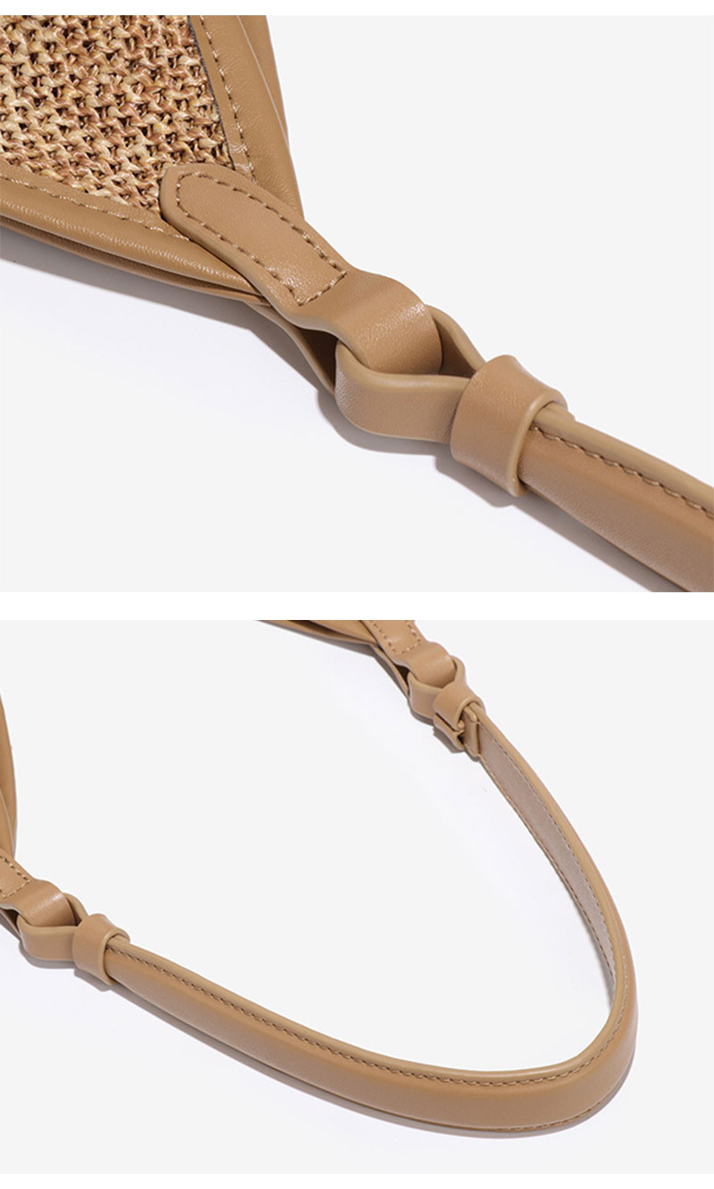 Trendy Custom Large Capacity Beige Straw Shoulder Bag for Women