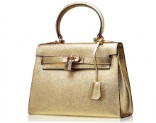 Popular design champagne leather women's tote bag for spring 2016