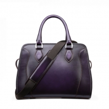 2016 new design high end custom purple leather ladies tote bags