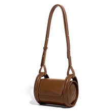Good quality factory price brown PU leather bucket bag shoulder bag for women