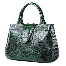 Good quality personal customzied design green crocodile leather handbag for women
