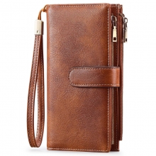 Stylish RFID-Blocking Leather Zippered Cash Wallet for Women