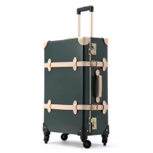 Good Quality Genuine Leather Trolley Case Travel Bag Luggage with Wheels