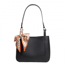 Wholesale Price Full Grain Leather Tote Bag Women Purse with Silk Scarf