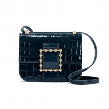 Fashion design navy crocodile pattern leather women purse shoulder bag for ladies