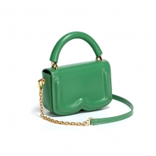 Custom design good quality green PU leather tote bag women shoulder bag