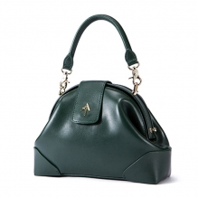 Famous brand design good quality green leather tote bag leisure bag for women