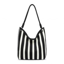 Chic Women's Casual Tote Bag with Trendy Striped Design