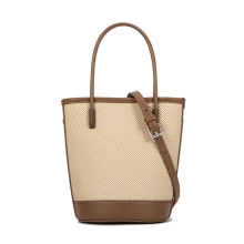 Wholesale Good Quality Leather Bucket Tote Bag for Women with Shoulder Strap