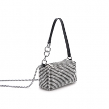 China manufacturer custom leather handbag diamond bag luxury evening bag women purse